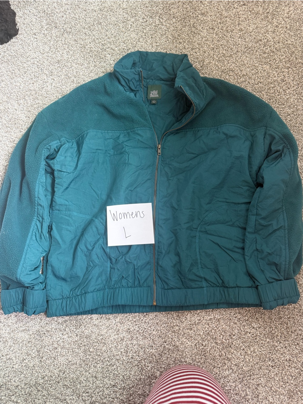 wild fable Teal Women's Puffer-Fleece Hybrid Jacket